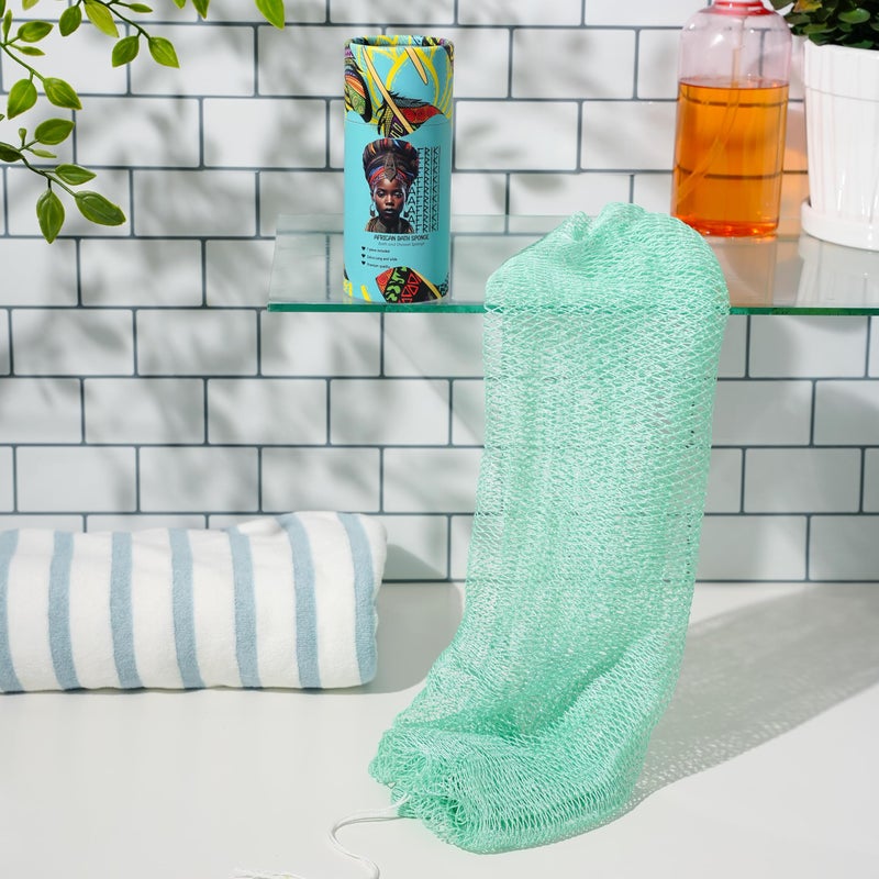 AFRIKI African Net Sponge  Authentic African Exfoliating Sponge  Black Owned  Back Scrubber  45 inch Long for Normal to Sensitive Skin  for Daily use  Original Collection - Image 4